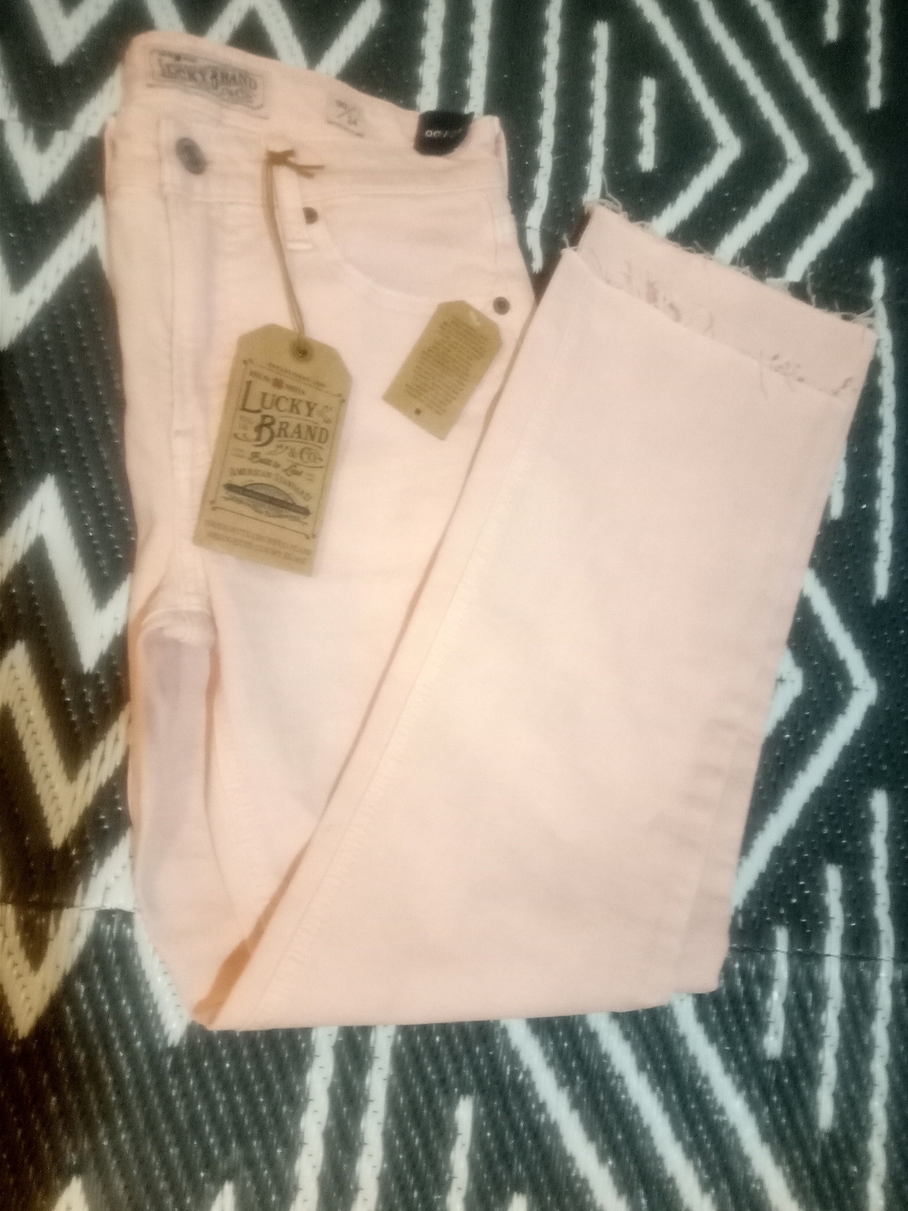 Lucky Brand Pale Pink High-Rise Straight Jeans